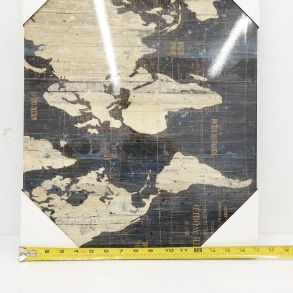 Old World Style Map on Canvas Print Glossy Finish Frameless Design 20x16in - Picture 6 of 6